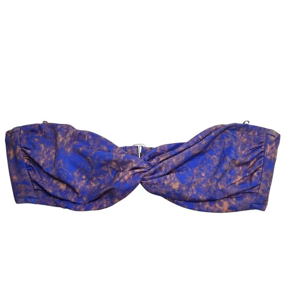 Victoria's Secret Women's Purple Coral Marble Twist Front Bandeau Bikini Top S - Picture 1 of 3